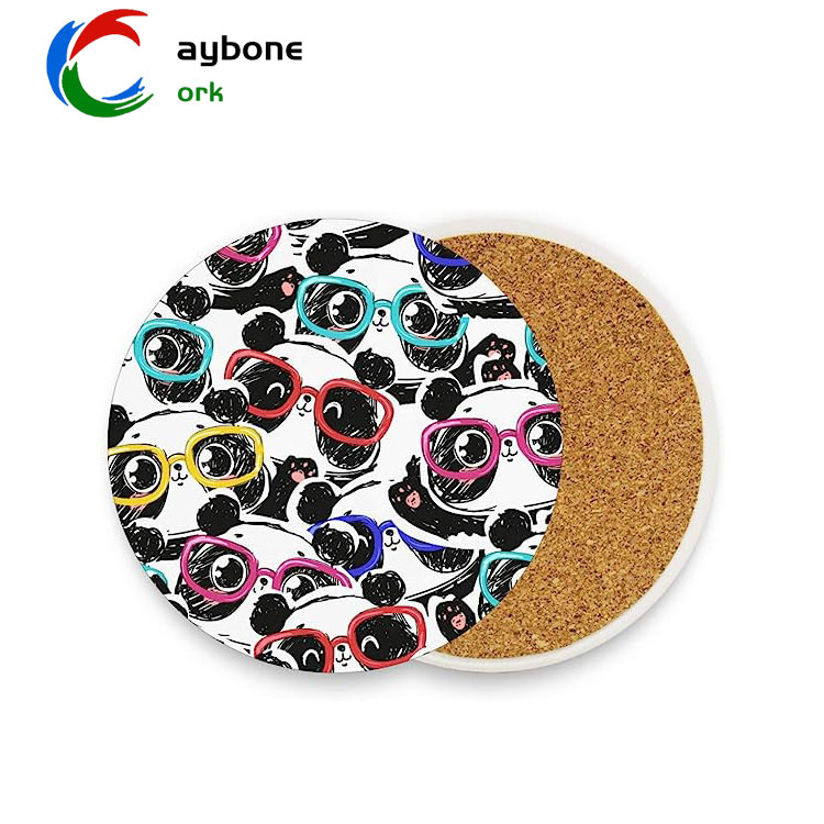 Self-adhesive Cork coasters with logo